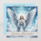 Beautiful White Guardian Angel Einladung (Vorne/Hinten)