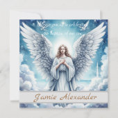 Beautiful White Guardian Angel Einladung (Vorderseite)