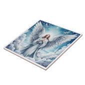 Beautiful White Guardian Angel Fliese (Seite)