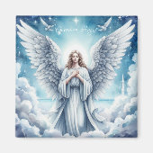 Beautiful White Guardian Angel Magnet (Vorne)