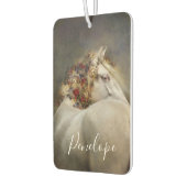 Beautiful White Horse Boho Monogram Name Autolufterfrischer (Links)