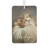 Beautiful White Horse Boho Monogram Name Autolufterfrischer (Rückseite)