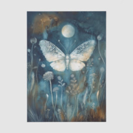 Beautiful White Moth Cyanotype Printing Seidenpapier