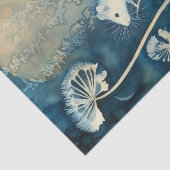 Beautiful White Mouse Cyanotype Printing Seidenpapier (Ausschnitt)