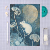 Beautiful White Mouse Cyanotype Printing Seidenpapier (Handwerk)