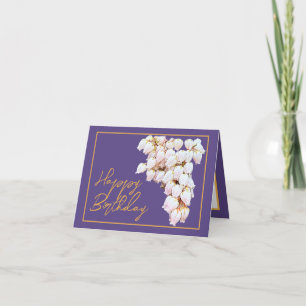 Beautiful White Pieris Blume Chic Happy Birthday Karte