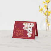 Beautiful White Pieris Blume Chic Happy Birthday Karte (Gelbe Blume)