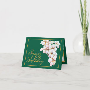 Beautiful White Pieris Blume Chic Happy Birthday Karte