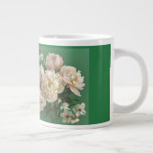 Beautiful White & Pink Peonies Name Monogram Jumbo-Tasse (Rechts)