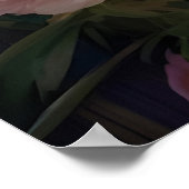 Beautiful White & Pink Peonies Watercolor Painting Poster (Ecke)