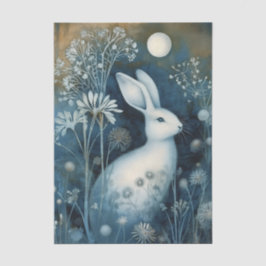 Beautiful White Rabbit Cyanotype Printing Seidenpapier