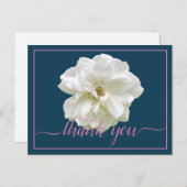 Beautiful White Rose Color Backdrop Chic Thank You Postkarte (Vorne/Hinten)