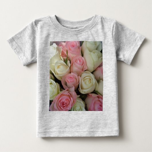 Beautiful White Roses Blume Bouquet Baby T-shirt (Vorderseite)