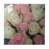 Beautiful White Roses Blume Bouquet Fliese (Vorderseite)