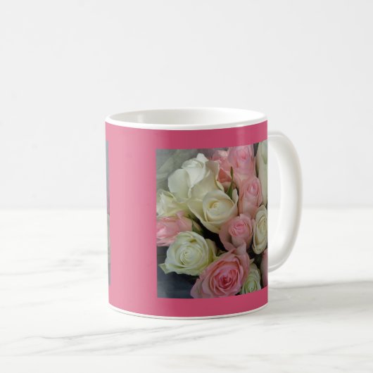 Beautiful White Roses Blume Bouquet Kaffeetasse (VorderseiteRechts)