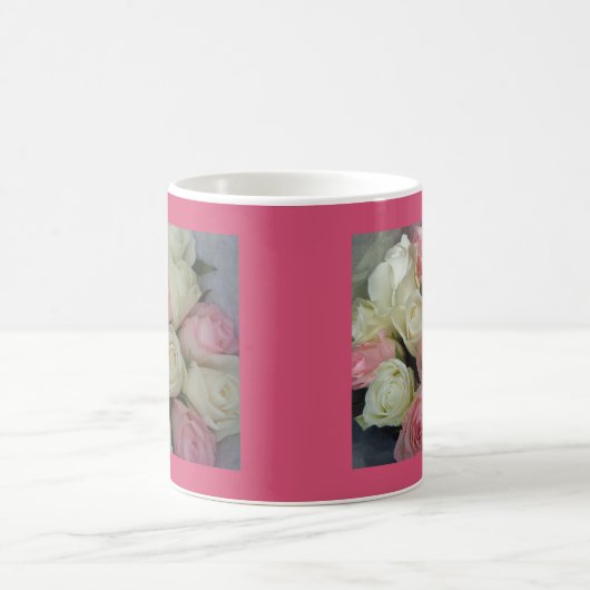 Beautiful White Roses Blume Bouquet Kaffeetasse (Mittel)