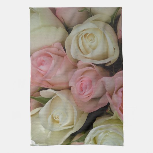 Beautiful White Roses Blume Bouquet Küchentuch (Vertikal)