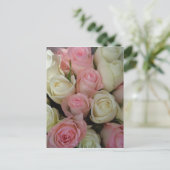 Beautiful White Roses Blume Bouquet Postkarte (Stehend Vorderseite)