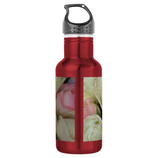 Beautiful White Roses Blume Bouquet Trinkflasche (Rückseite)