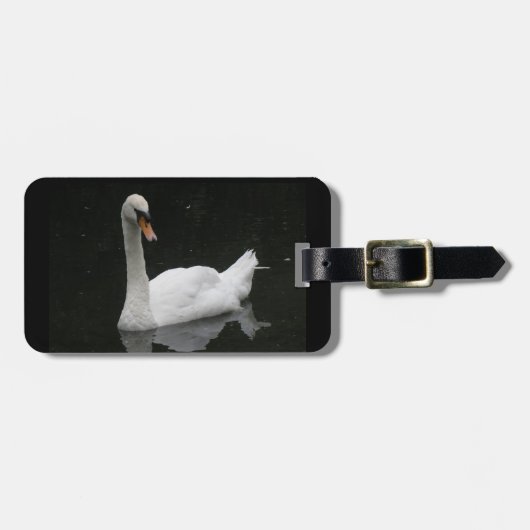 Beautiful White Swan Custom Luggage Tag Gepäckanhänger (Vorderseite horizontal)