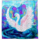 Beautiful White Swan Fantasy Duschvorhang (Vorderseite)