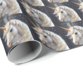 Beautiful White Unicorn Gold Glitzer Geschenkpapier (Rolleneckpunkt)