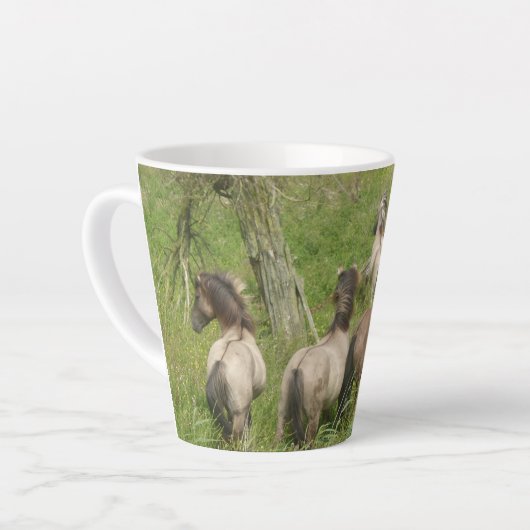 Beautiful Wild Horses Latte Mug Milchtasse (Linke Ecke)