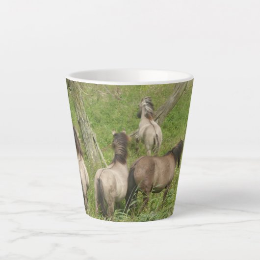 Beautiful Wild Horses Latte Mug Milchtasse (Vorderseite)