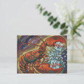 Beautiful Wild Maine Lobster Breaking Ice Cubes Postkarte (Stehend Vorderseite)