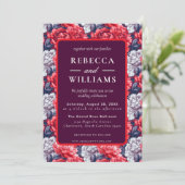 Beautiful Wildflower Peonies Flower Wedding Einladung (Stehend Vorderseite)