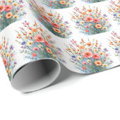 Beautiful Wildflowers Trendy Luxury Collection Geschenkpapier (Rolleneckpunkt)