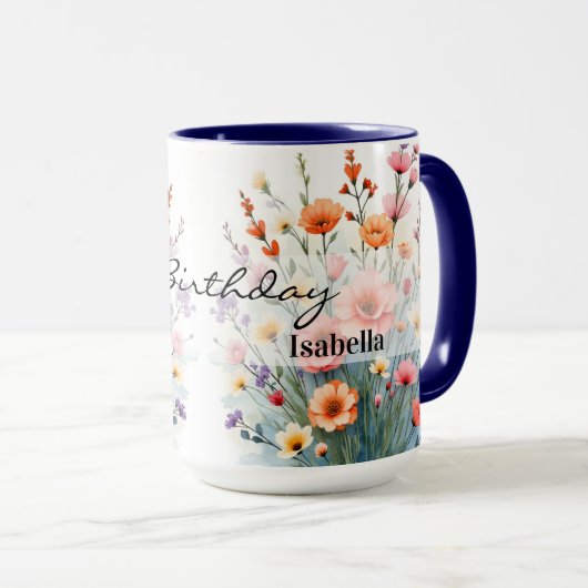Beautiful Wildflowers Trendy Luxury Collection Tasse (VorderseiteRechts)