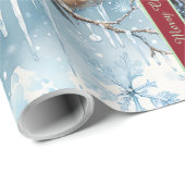 Beautiful Winter Birds Christmas Wrapping Paper Geschenkpapier (Rolleneckpunkt)