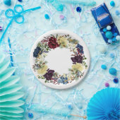 Beautiful Winter Floral Blume Kranz Rose Pappteller (Party)