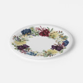 Beautiful Winter Floral Blume Kranz Rose Pappteller (Schrägansicht)