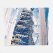 Beautiful winter landscape with snow covered trees fleecedecke (Vorderseite (Horizontal))