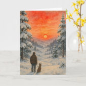 Beautiful winter landscape Xmas card Karte (Gelbe Blume)