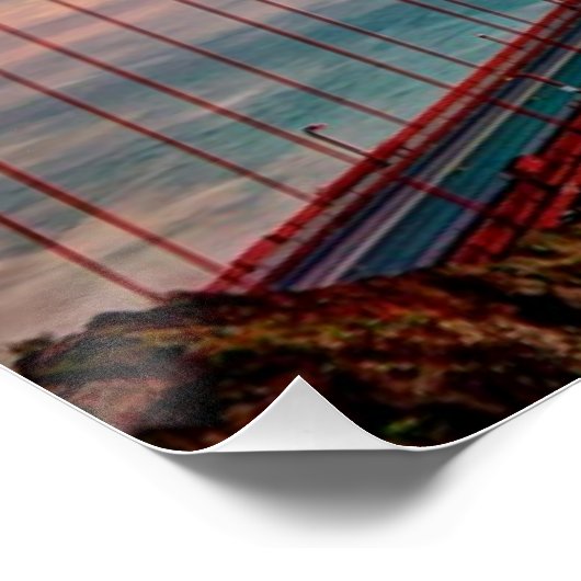 Beautiful winter sunset at Golden Gate Bridge Poster (Ecke)