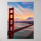 Beautiful winter sunset at Golden Gate Bridge Poster (Vorne)