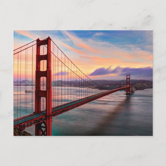 Beautiful winter sunset at Golden Gate Bridge Postkarte (Vorderseite)
