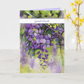 Beautiful Wisteria Blume in Watercolor Card Karte (Gelbe Blume)