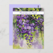 Beautiful Wisteria Blume Watercolor Postcard Postkarte (Vorne/Hinten)