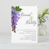 Beautiful Wisteria Brunch Bubbly Brautparty Einladung (Stehend Vorderseite)
