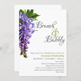 Beautiful Wisteria Brunch Bubbly Brautparty Einladung