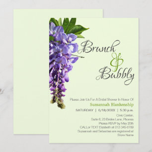 Beautiful Wisteria Brunch Bubbly Brautparty Einladung