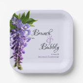 Beautiful Wisteria Brunch Bubbly Brautparty Pappteller (Vorderseite)