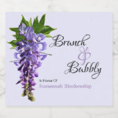 Beautiful Wisteria Brunch Bubbly Brautparty Schaumweinetikett (Einzelnes Label)