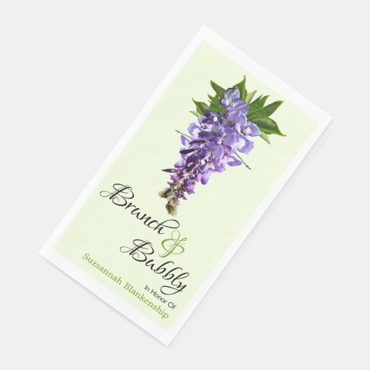 Beautiful Wisteria Brunch Bubbly Brautparty Serviette (Ecke)