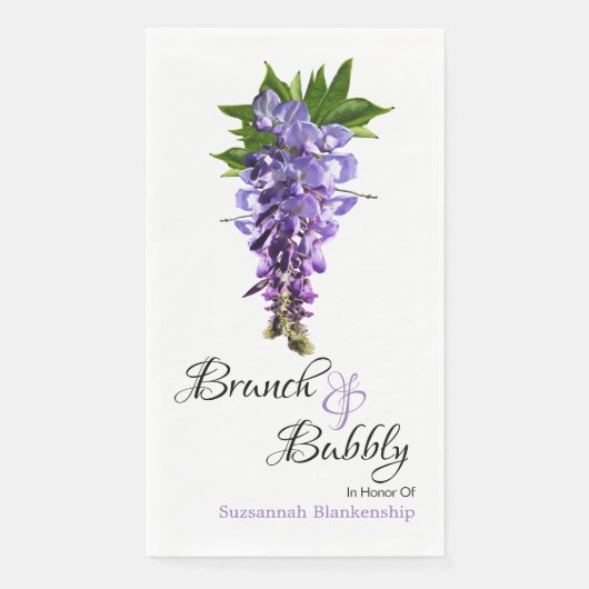 Beautiful Wisteria Brunch Bubbly Brautparty Serviette (Vorderseite)