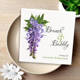 Beautiful Wisteria Brunch Bubbly Brautparty Serviette